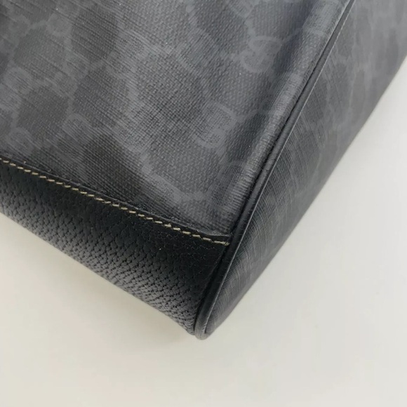 Auth WEEKEND DEAL GUCCI GG Sherry Line PVC Leather Black Drawstring Shoulder Bag - Picture 8 of 17